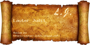 Lauter Judit névjegykártya